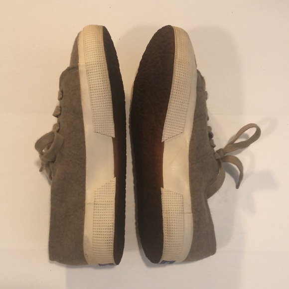 Superga sneakers Loro Piana cashmere sneakers in a mushroom taupe color 6 1/2 wn - Picture 2 of 10